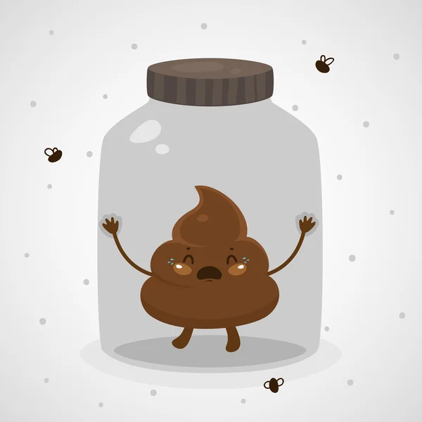 Cute turd in a glass jar — Stock Vector