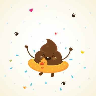 Cute turd and water clipart