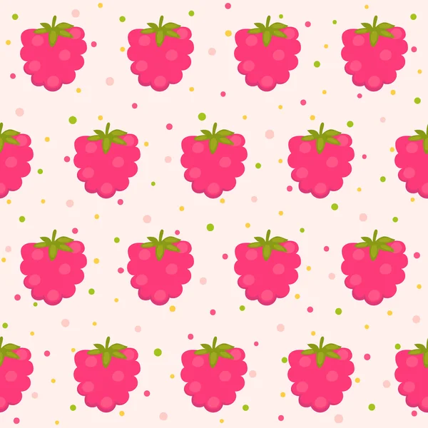 Pattern with raspberries — Stock Vector