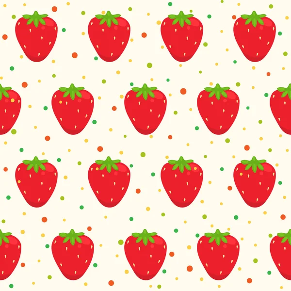 Pattern with strawberries — Stock Vector