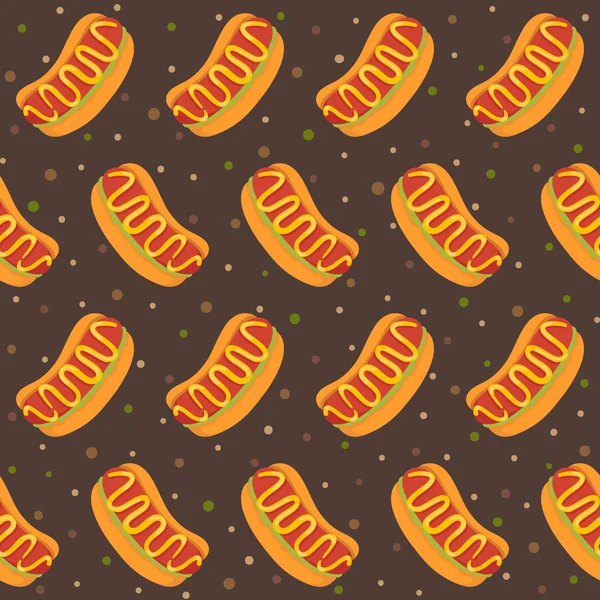 Pattern with hot dogs — Stock Vector