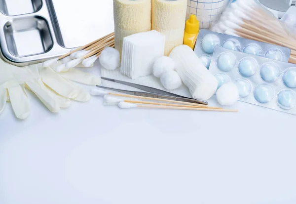 Wound Care Dressing Set Medical Supply Diabetes Surgical Accidental Wounds — Stock Photo, Image