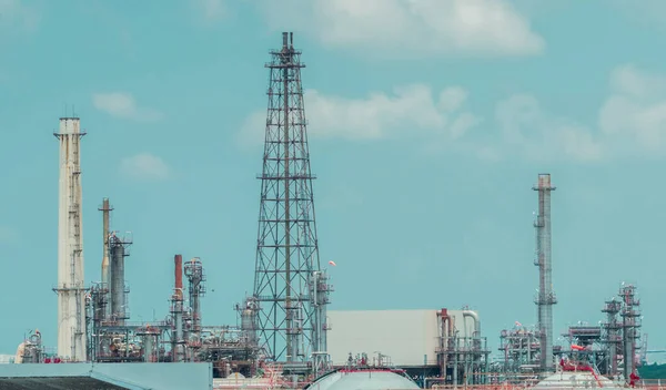 Olieraffinaderij Aardolieraffinaderij Energie Energie Industrie Gasproductie Installatie Petrochemische Industrie Oliemarkt — Stockfoto