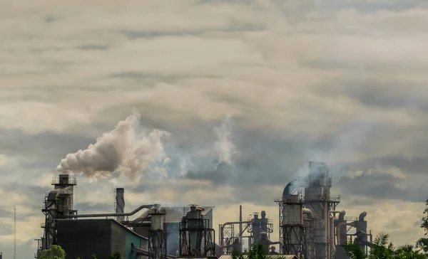 Co2 Emissionen Co2 Treibhausgasemissionen Aus Fabrikschloten Kohlendioxid Gas Globale Luftverschmutzung — Stockfoto