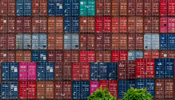 Chonburi Thailand August 2022 Stack Logistic Container Cargo Shipping Business – stockfoto
