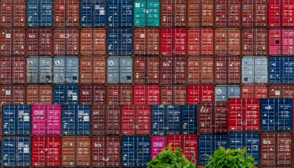 Chonburi Thailand August 2022 Stack Logistic Container Cargo Shipping Business — Foto Stock