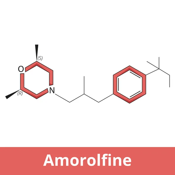 Amorolfine Amorolfin Morpholine Antifungal Drug Used Treat Onychomycosis Fungal Infection — Vector de stock