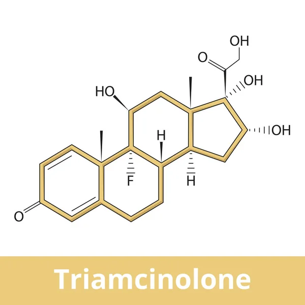 Triamcinolone Glucocorticoid Used Treat Certain Skin Diseases Allergies Rheumatic Disorders — Vector de stock