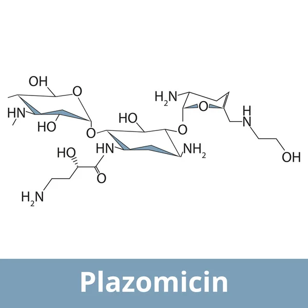 Plazomicina Antibiótico Aminoglucósido Utilizado Para Tratar Infecciones Complicadas Del Tracto — Vector de stock