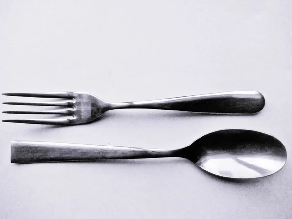 汤匙和叉子概念厨房 图库图片