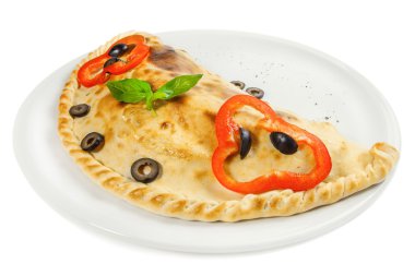 geleneksel kapalı İtalyan calzone pizza
