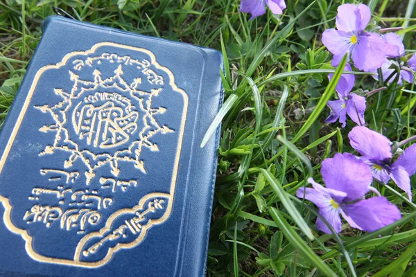 Der Koran im Gras. — Stockfoto