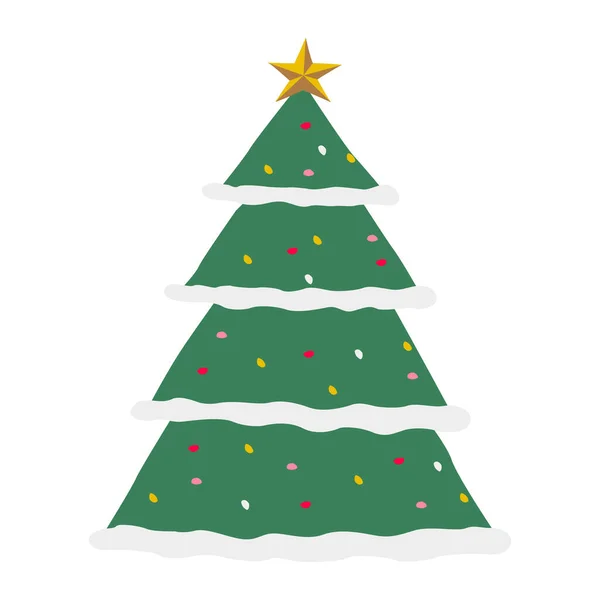 Clip Art Árbol Navidad Con Diseño Dibujos Animados — Vector de stock