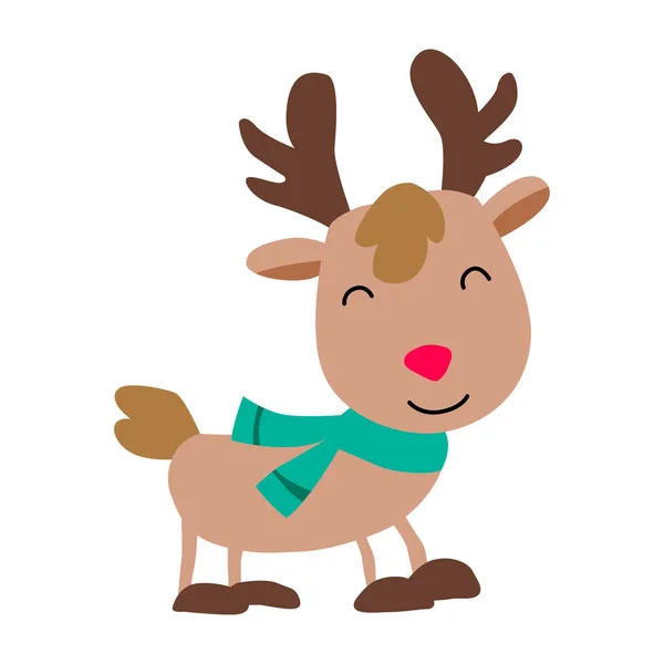 Clip Art Reindeerin Costume Noël Avec Dessin Animé — Image vectorielle