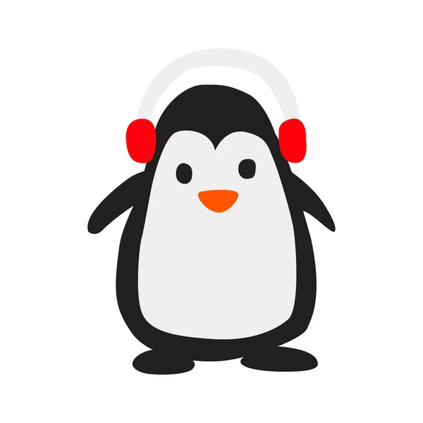 Clip Arte Pingüino Traje Navidad Con Diseño Dibujos Animados — Vector de stock