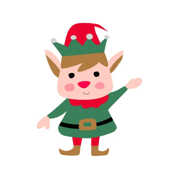 Clip Art Elfe Costume Noël Avec Dessin Animé — Image vectorielle