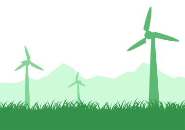 Yel değirmenlerinin siluet tasarımı