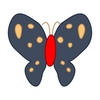 Çizgi film tasarımlı kelebek klip sanatı