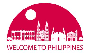 Filipinler 'in ünlü simgeleri siluet tarzıyla