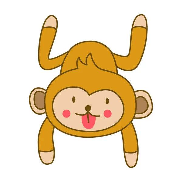 Clip Arte Macaco Com Design Desenhos Animados — Vetor de Stock