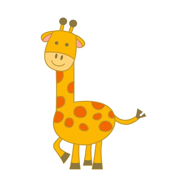 Animal Bonito Girafa Versão Dos Desenhos Animados — Vetor de Stock