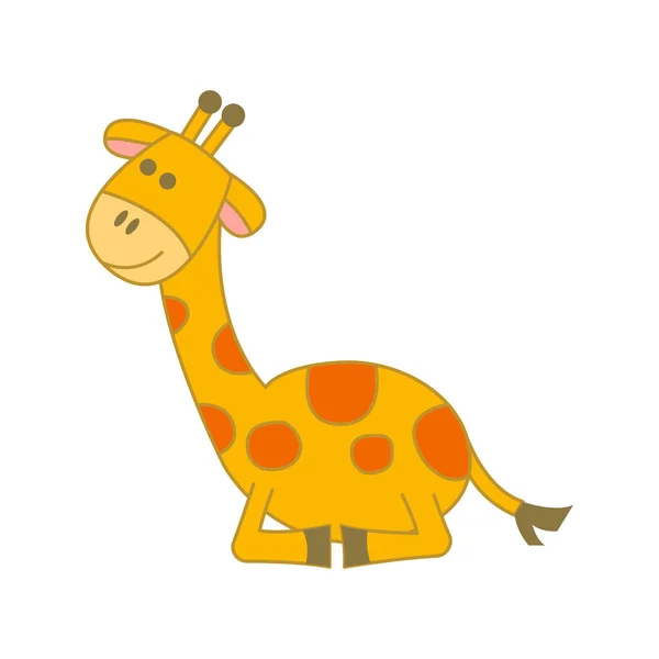 Animal Bonito Girafa Versão Dos Desenhos Animados —  Vetores de Stock