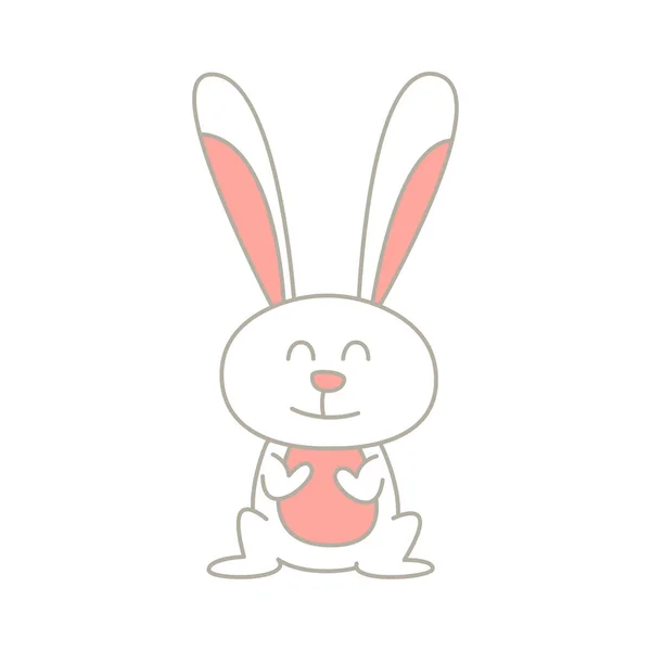 Animal Mignon Lapin Sur Version Dessin Animé — Image vectorielle