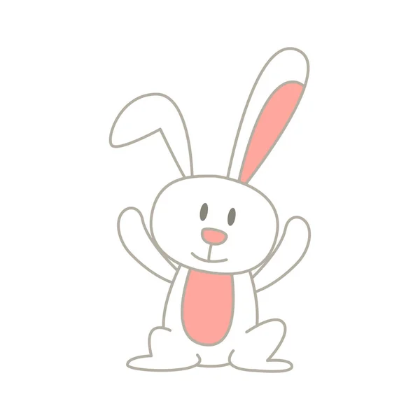 Animal Mignon Lapin Sur Version Dessin Animé — Image vectorielle