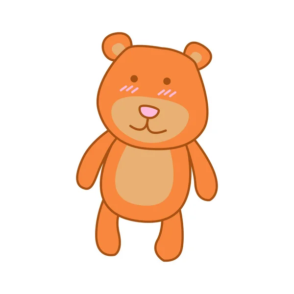 Lindo Animal Oso Versión Dibujos Animados — Vector de stock