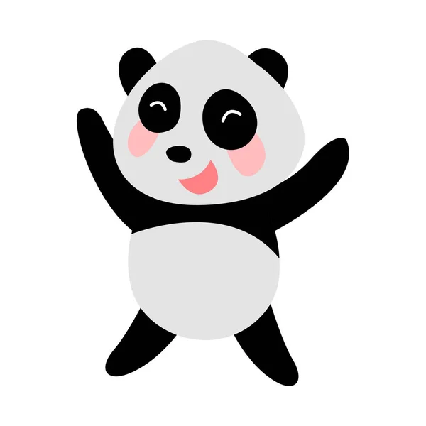 Cute Animal Panda Cartoon Version — Stock Vector