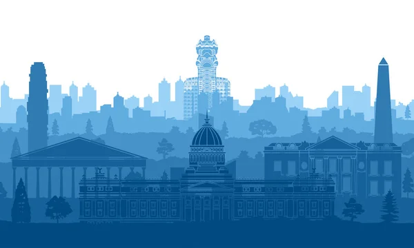 Argentina Famous Landmarks Silhouette Style 免版税图库插图