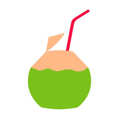 cute of coconut on cartoon version