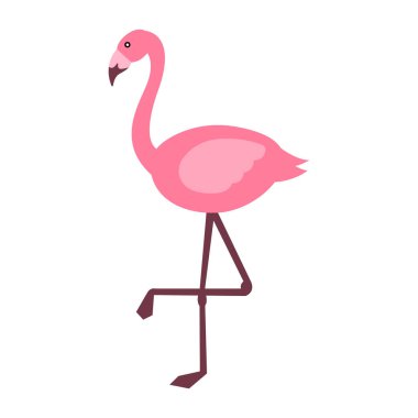 cute of flamingo on cartoon version