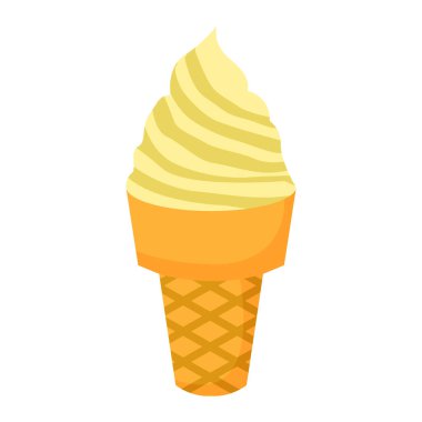 cute food of cone ice cream on cartoon version
