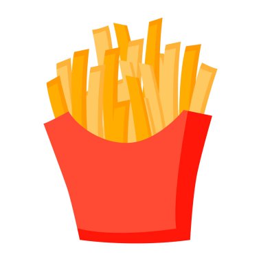 cute food of french fries on cartoon version