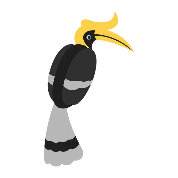 Cute Hornbill Cartoon Version — Stockvektor