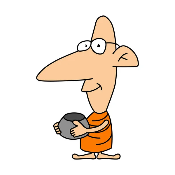 Cute Clipart Monk Cartoon Version — Image vectorielle