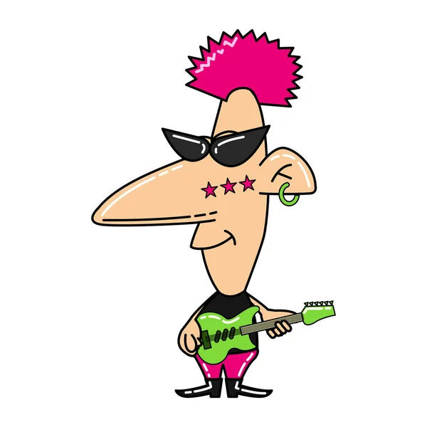 Cute Clipart Rocker Star Cartoon Version — Image vectorielle