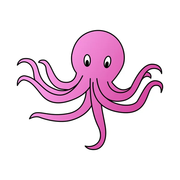 Cute Squid Cartoon Version — Archivo Imágenes Vectoriales