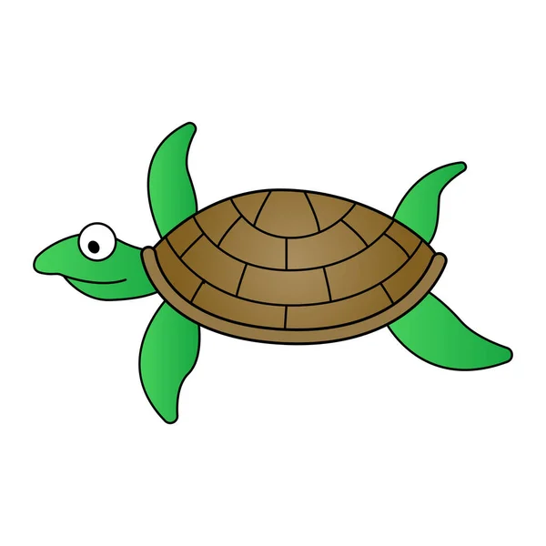 Cute Turtle Cartoon Version — Stock Vector