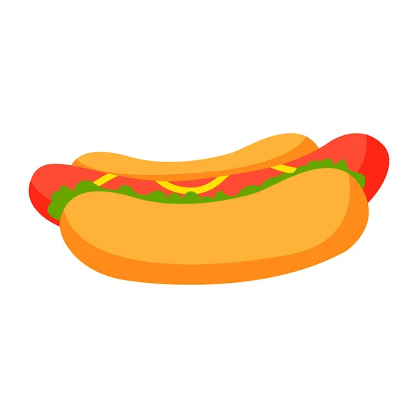 Cute Food Hot Dog Cartoon Version — Image vectorielle