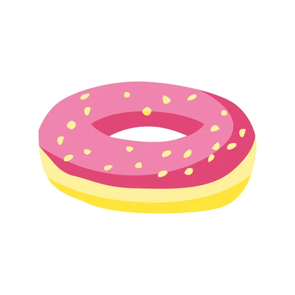 Schattig Van Donut Van Cartoon Versie Vector Illustratie — Stockvector