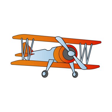 cute of plane on cartoon version
