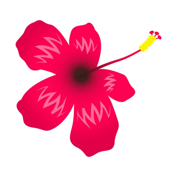 Cute Hibiscus Flower Cartoon Version — Stockvektor