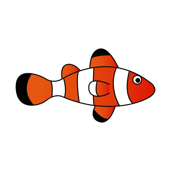 Cute Clown Fish Cartoon Version — Stockvektor