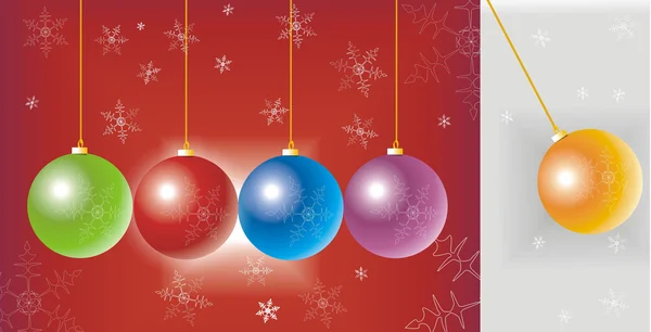 Christmas balls on colour background — Stock Photo, Image