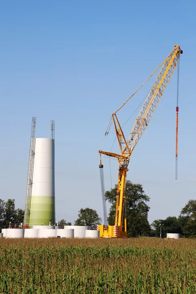 Costruzione turbina eolica — Foto Stock