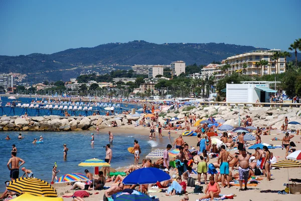 A praia em Cannes Fotos De Bancos De Imagens