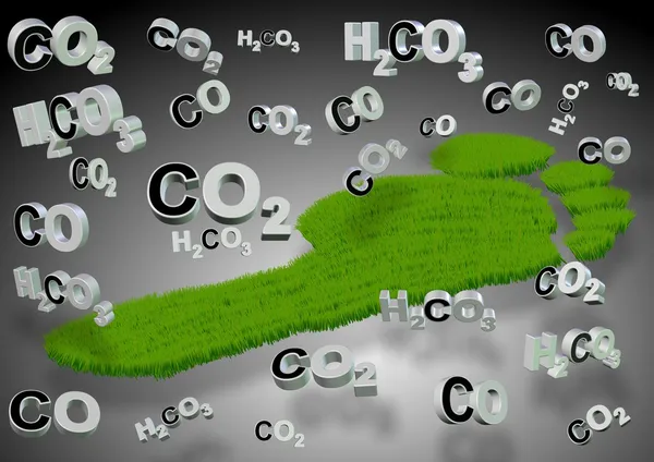 Pegada de carbono e natureza — Fotografia de Stock