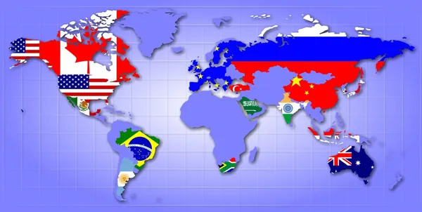 Mapa G20 — Zdjęcie stockowe